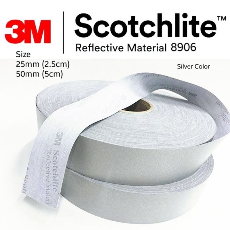 (1meter) 3M 8906 Scotchlite Reflective Tape Reflective Material Silver ...