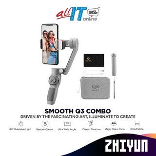 ZHIYUN Smooth-Q3 Combo Gimbal Stabilizer for Smartphone, 3-Axis Handheld Gimble Stick With Tripod Stand LED Fill Light