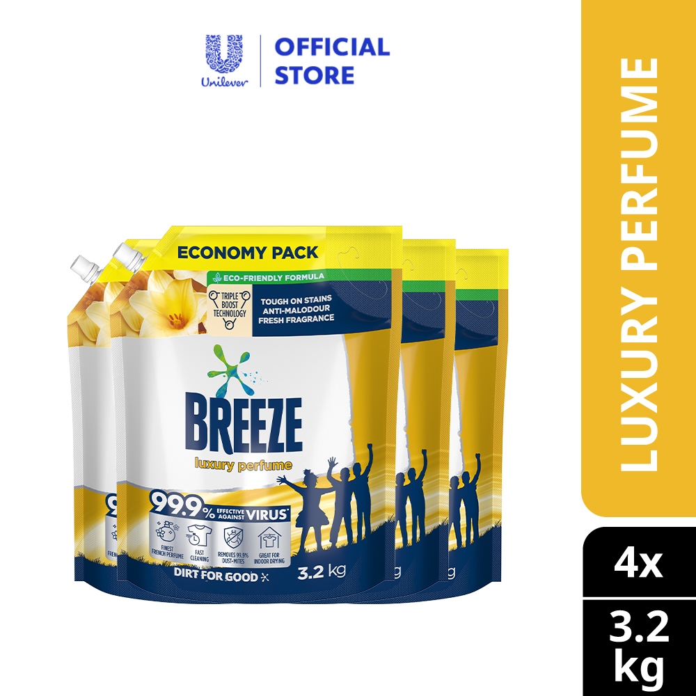 Breeze Liquid Detergent Refill Luxury Perfume (3.2kg x 4) Shopee Malaysia