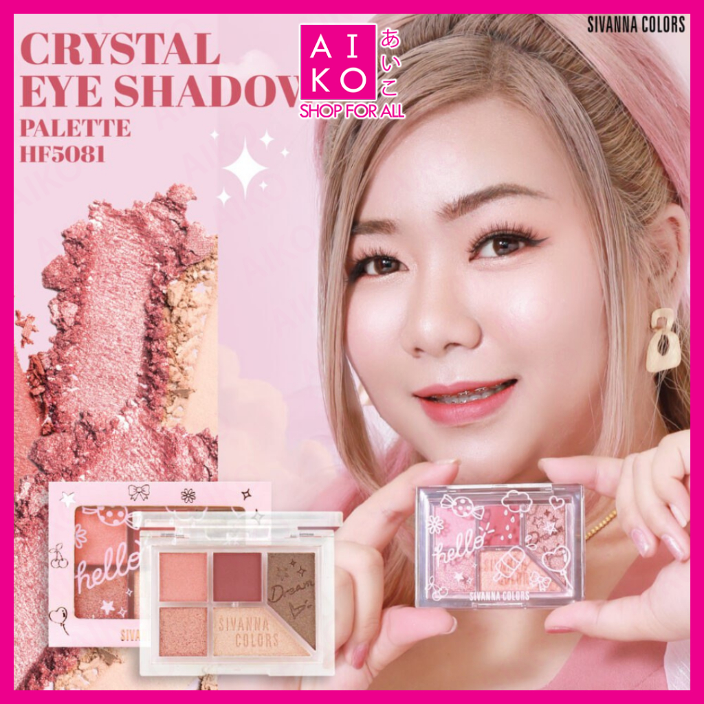 (AIKO) SIVANNA COLORS CRYSTAL EYE SHADOW PALETTE 6G HF5081 Shopee