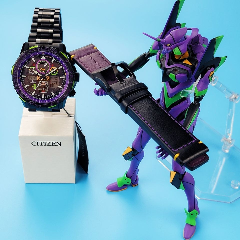 CITIZEN X EVANGELION JY8138-61E EVA-01 ECO-DRIVE RADIO CITIZEN X EVANGELION JY8138-61E EVA-01 ECO-DRIVE RADIO