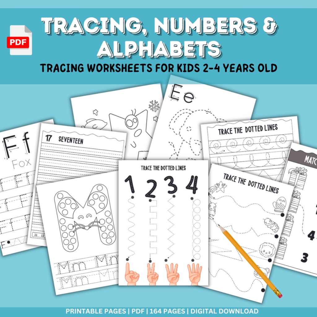160+ Pages Kids Printable Tracing Worksheets For 2-4 Years Old | Kids