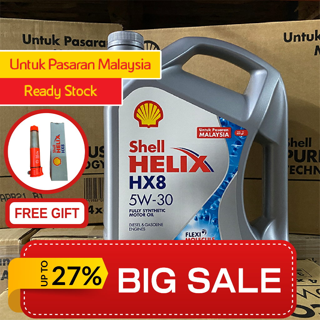 Shell Helix Hx8 5w 30 Fully Synthetic Engine Oil 4l Shopee Malaysia 