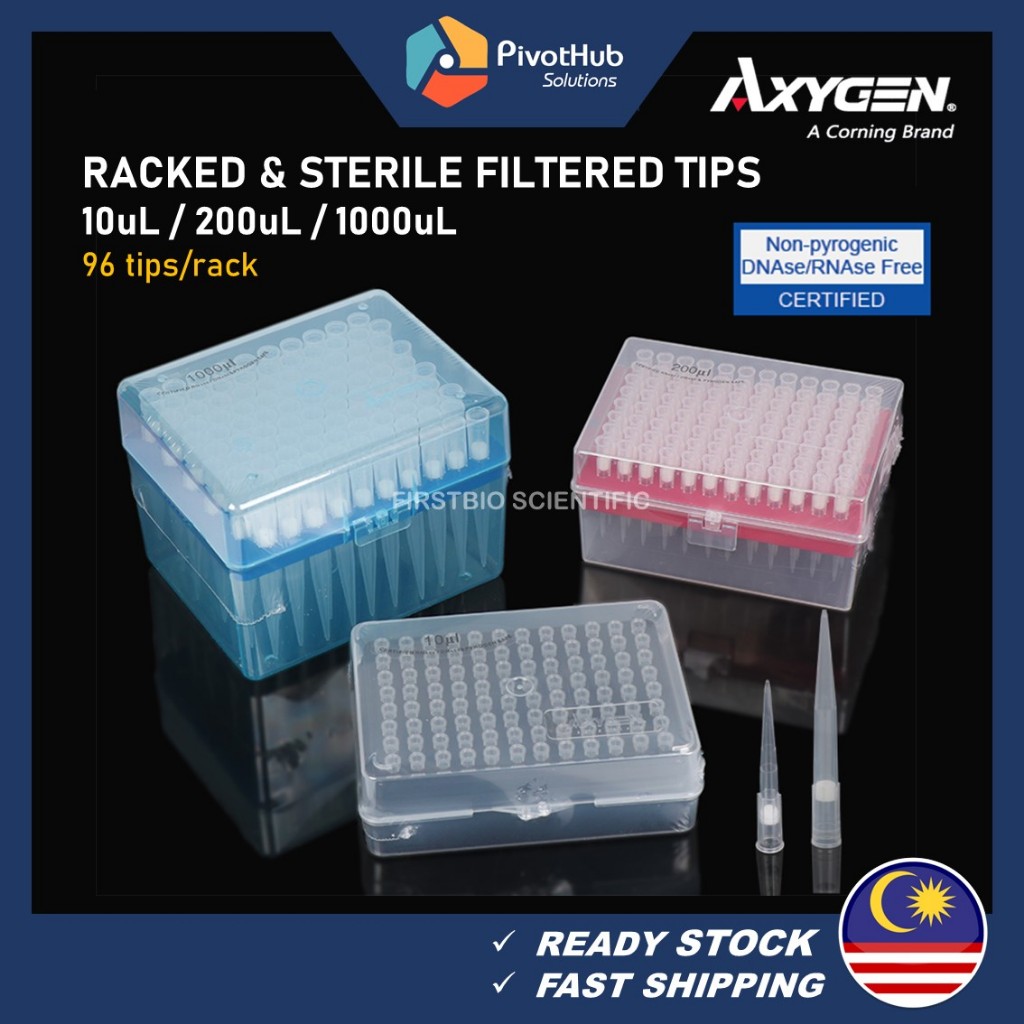 AXYGEN Filter Tips Racked & Sterile 10uL / 200uL / 1000uL Filtered ...