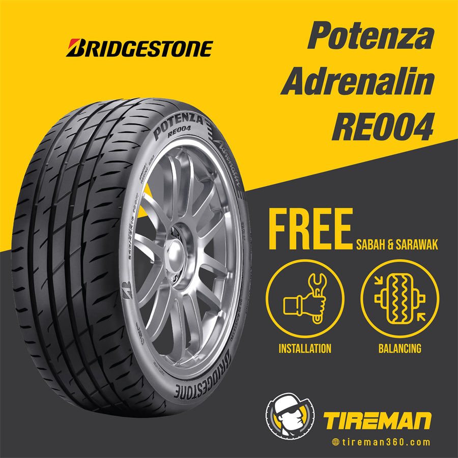 Bridgestone Potenza RE004 15 16 17 18 Inch Tayar Tire (FREE ...