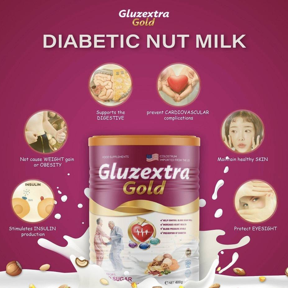 100% Authentic) Gluzextra Gold Nut Milk Powder | Susu Kencing