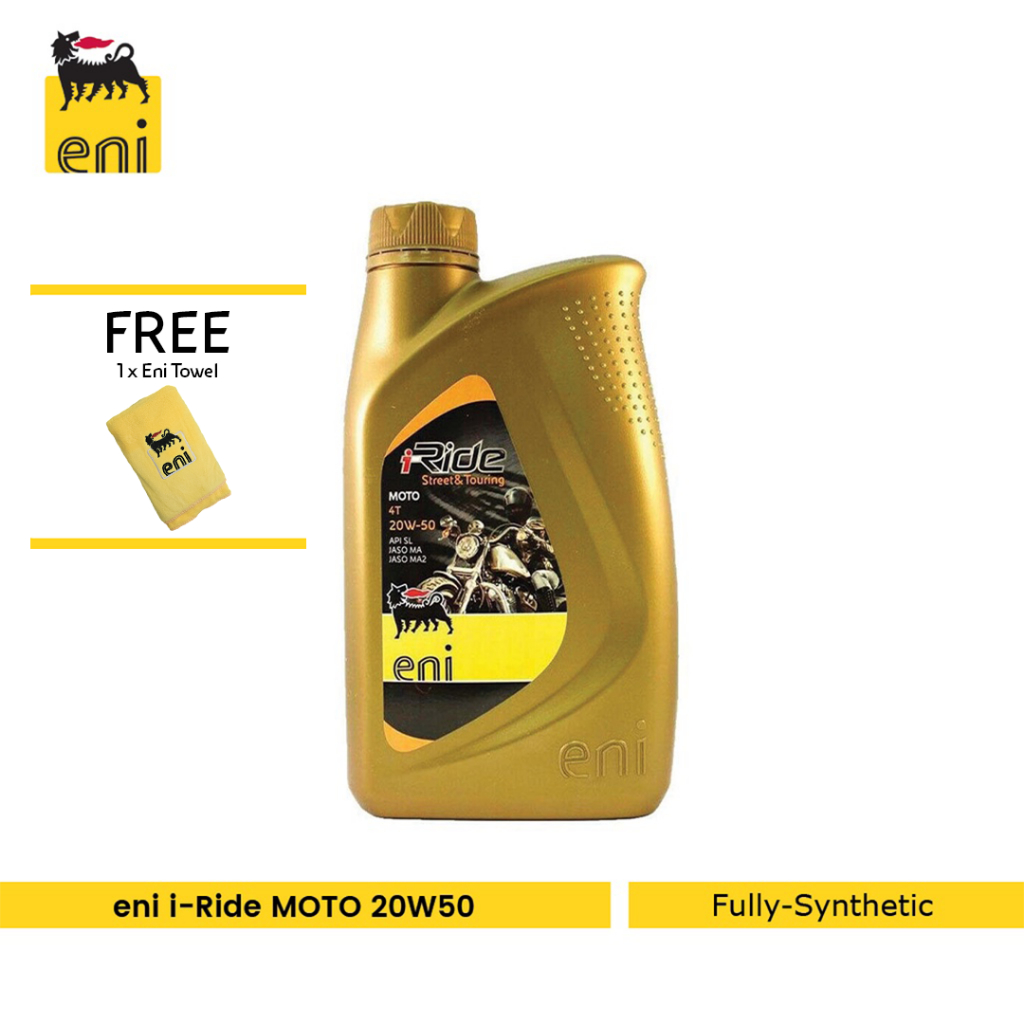 Eni iRide MOTO 20W50 Fully Synthetic Motorcycle Engine Oil (1L