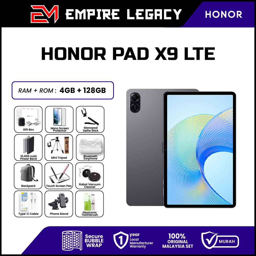 Honor Pad X9 11.5 Inch Space Gray 128GB + 4GB Wifi + Bluetooth NEW