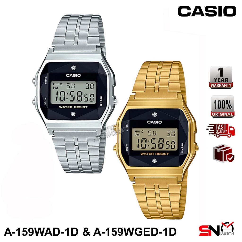 Casio shop a159wad gold