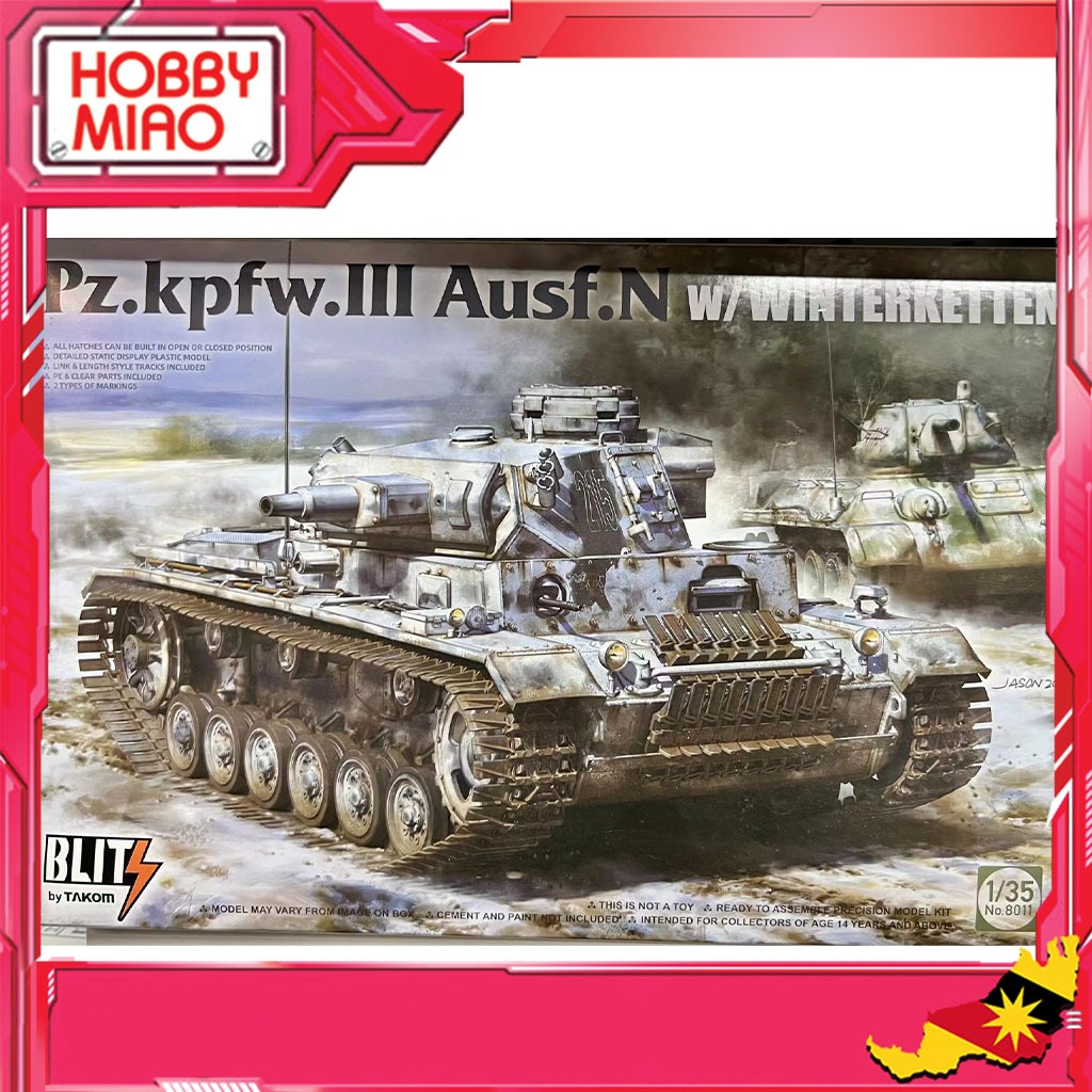 TAKOM 8011 1/35 Pz.kpfw.III Ausf.N w/winterketten Panzer 3 N Snow