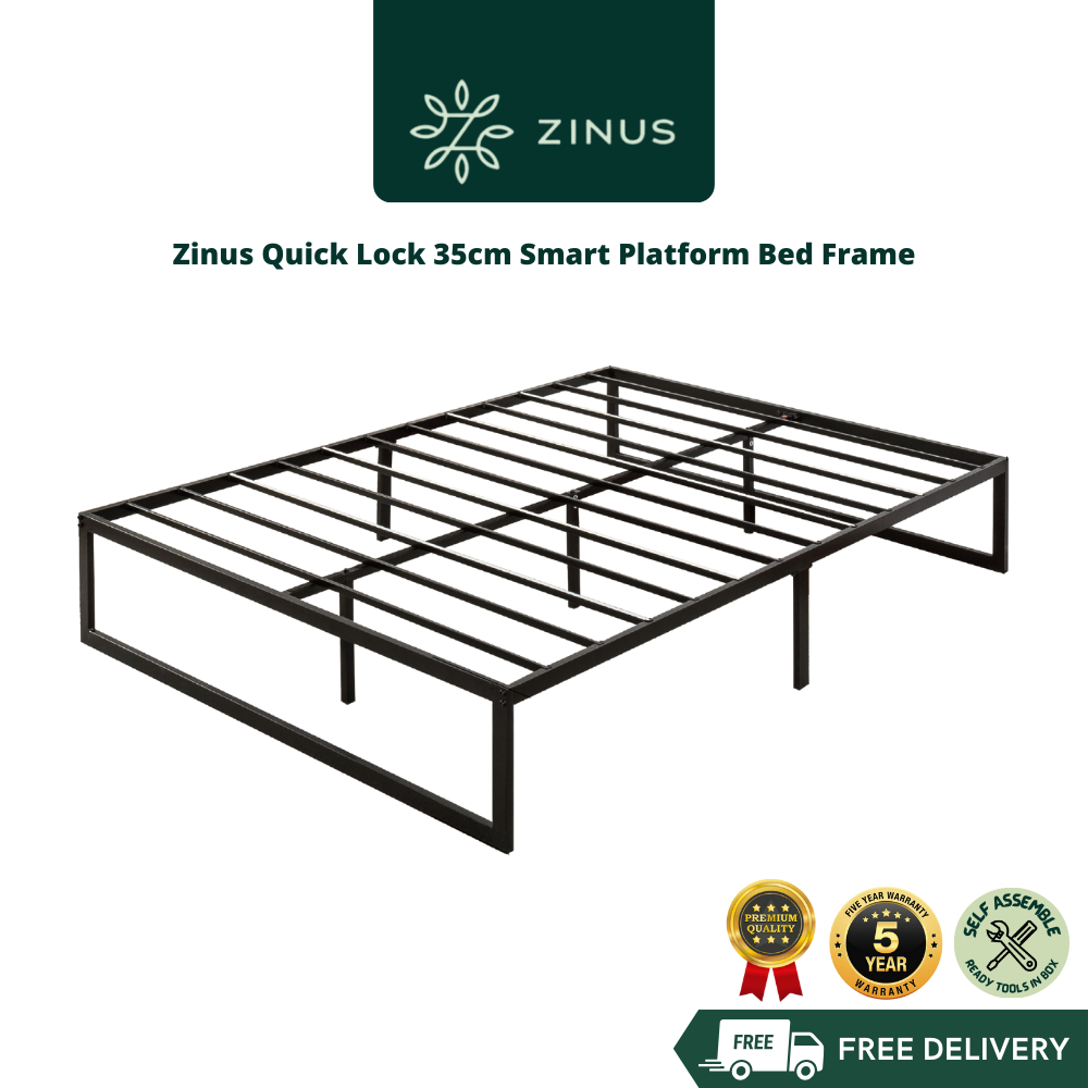 [FREE SHIPPING] Zinus Quick Lock Smart Platform Metal Bed Frame Katil
