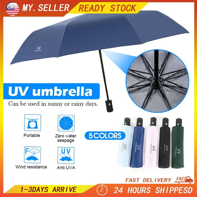 【Payung 】UV Fashion Automatic Foldable Umbrella Auto Open Close One ...