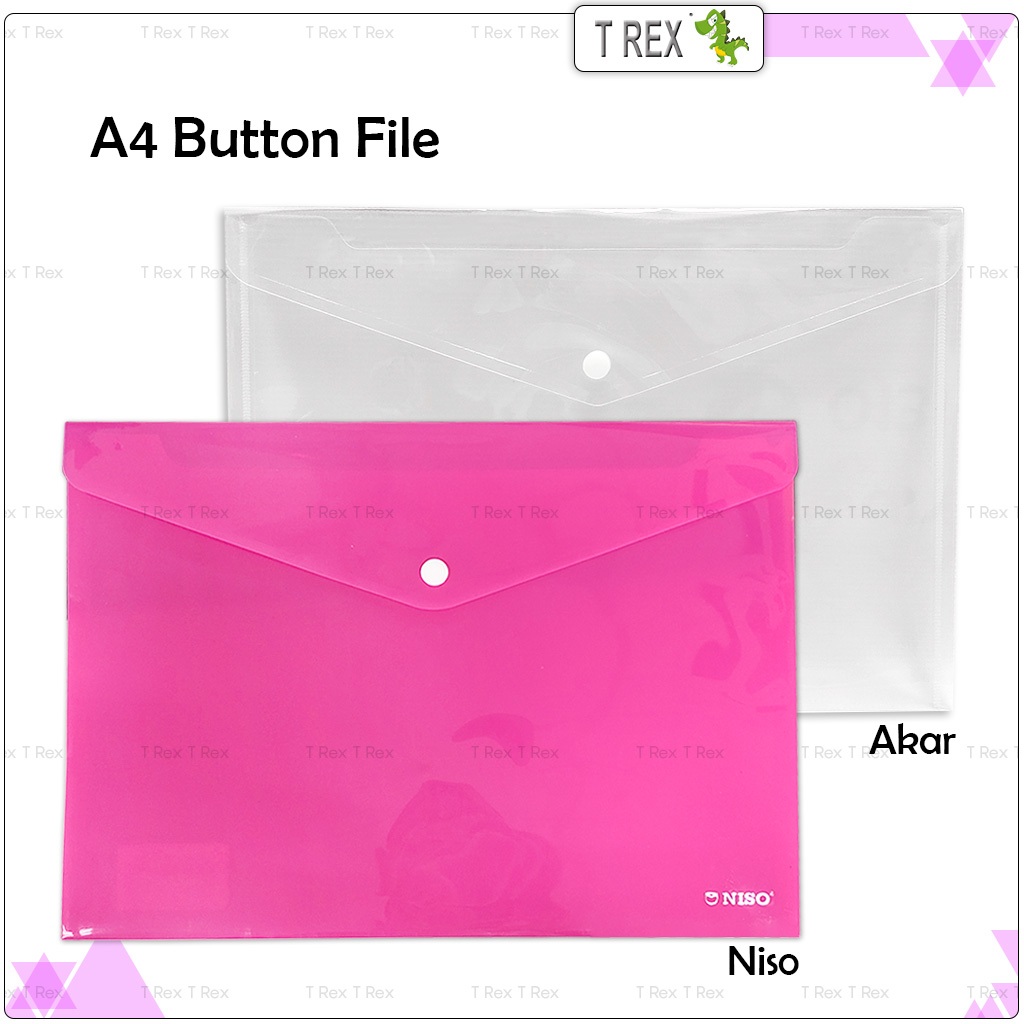 A4 Button File / A4 Paper File Folder / Pocket Button Folder / Plastic ...