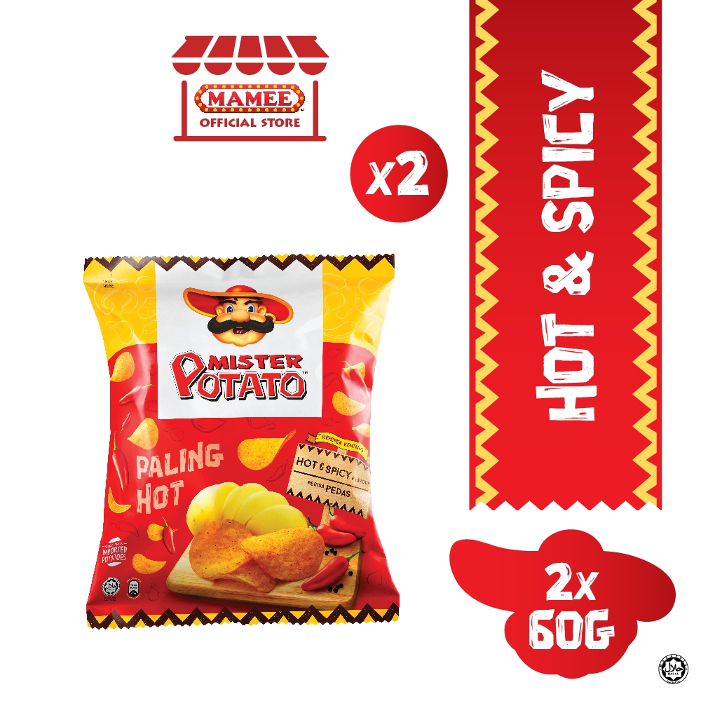 Mister Potato Chips Hot And Spicy 60g X 2packs Shopee Malaysia 9540