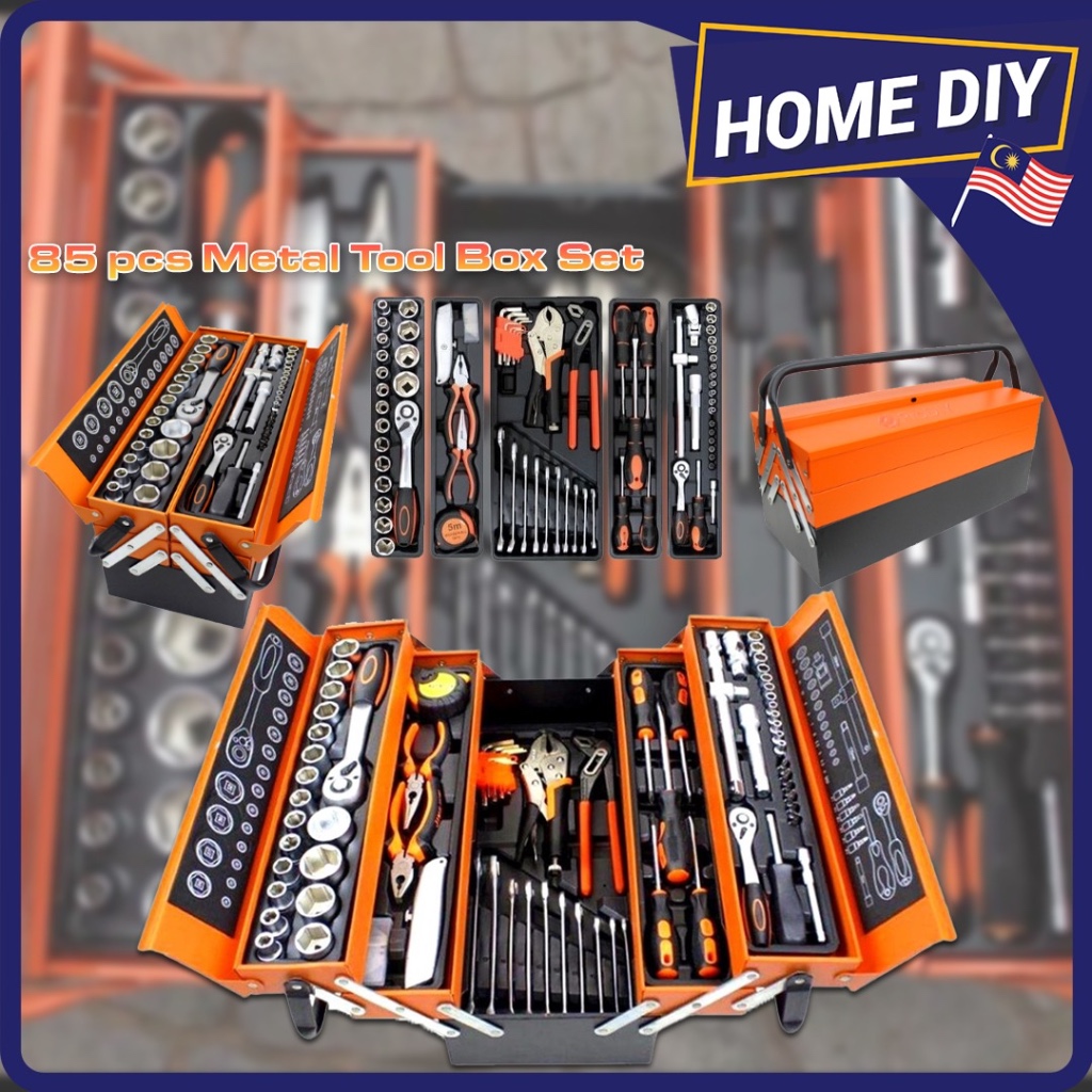 85pcs Tools Set Cantilever Metal Tool Box Set / 5 Tier 85pcs Socket Set