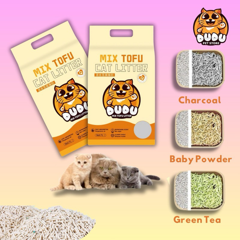 2.4KG / 7L Cat Tofu Premium Super Clumping Natural Cat Litter Tofu Cat