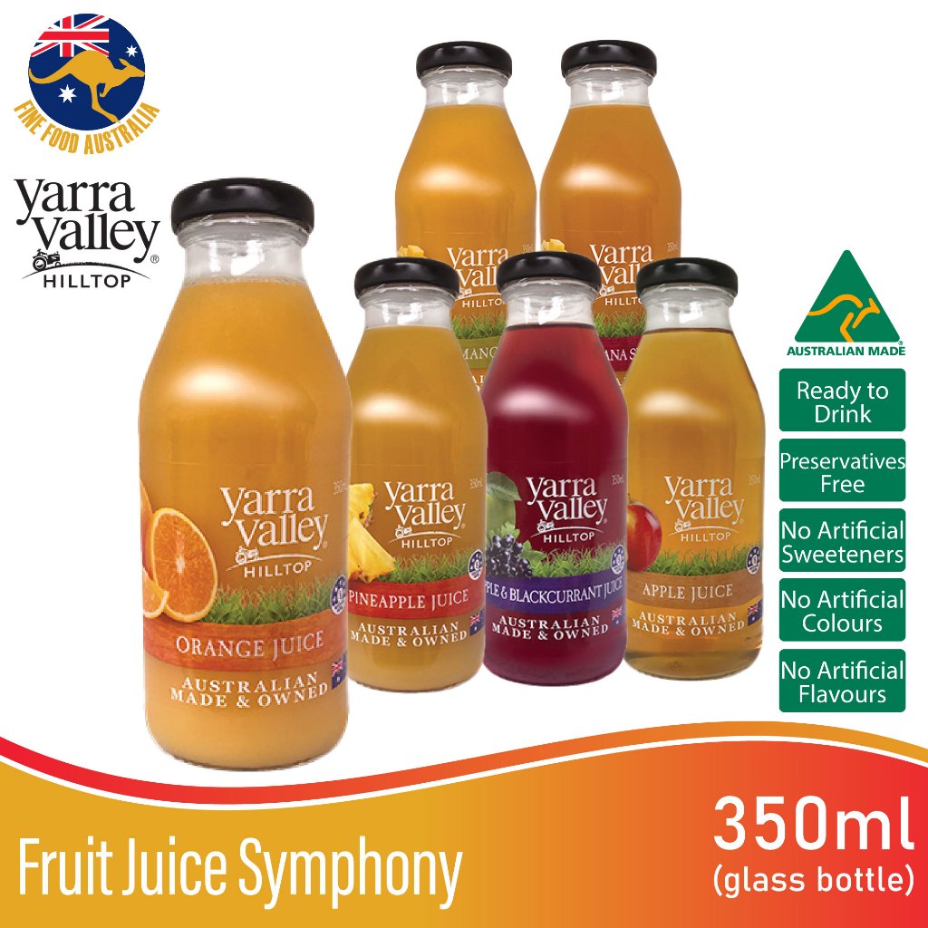 Australia's Yarra Valley Hilltop Fruit Juice Delight 350ml All