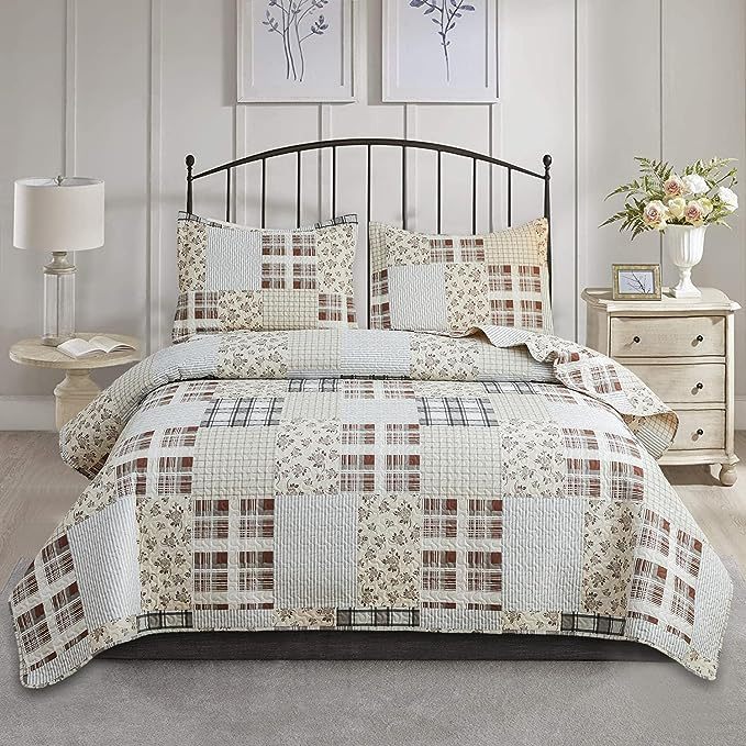 Cadar Patchwork Nasuha Set 3 in 1 Cotton Mix Saiz Queen Hadiah Hari Ibu