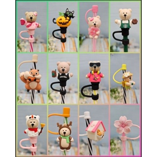 10pcs Cute Cartoon Cat Design Reusable Silicone Straw Covers, With  Anti-leak And Dustproof Cap - Perfect Accessory For Your Cup
