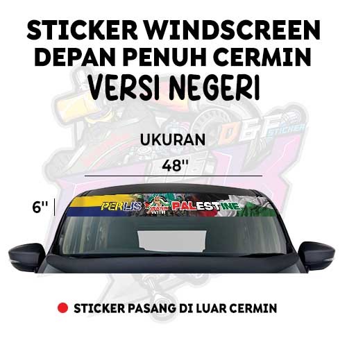 STICKER WINDSCREEN DEPAN CERMIN VERSI NEGERI / FREE PALESTINE | Shopee ...