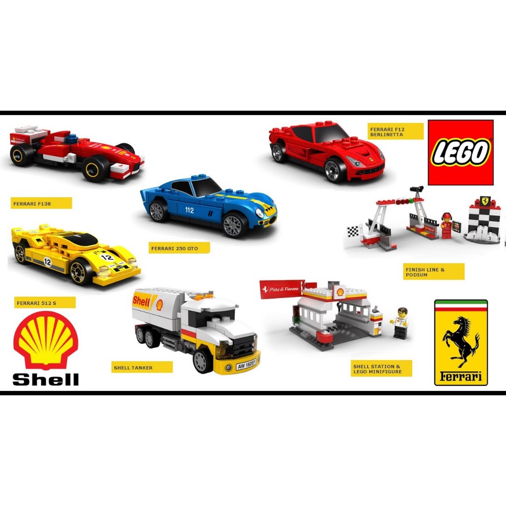 LEGO-FERRARI-SHELL OFFICIAL LICENSED PRODUCT Racing Cars Collection ...