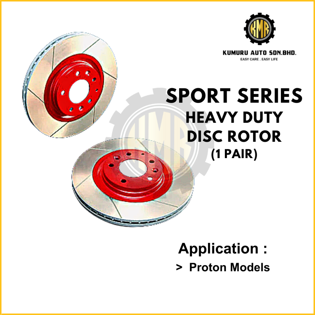 (1@Pair) Slotted & Drilled Holes Sport Series Heavy Duty Front Brake ...