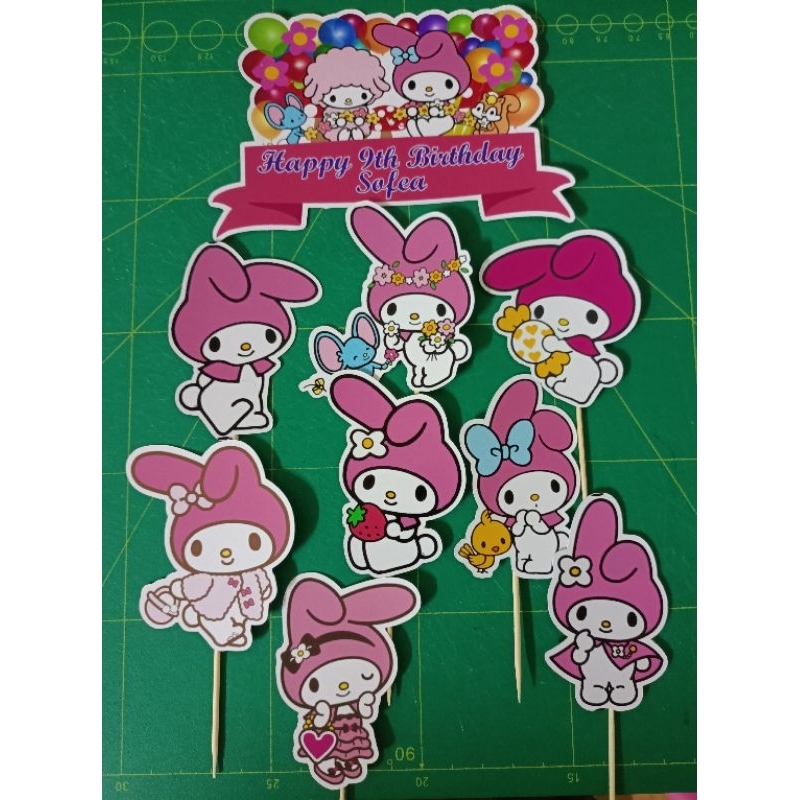 My Melody Cake Topper Free Add Name Shopee Malaysia 8322