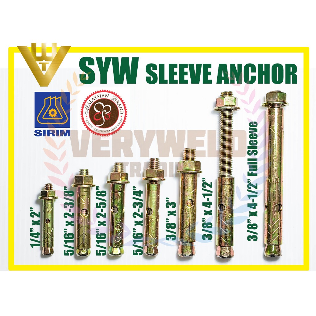 VERYWELD SYW Sleeve Anchor Wall Plug Besi | Shopee Malaysia