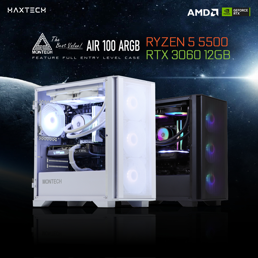 HAXTECH [ MONTECH ] GAMING PC PACKAGE | AMD RYZEN 5 5500 + RTX 3060 ...