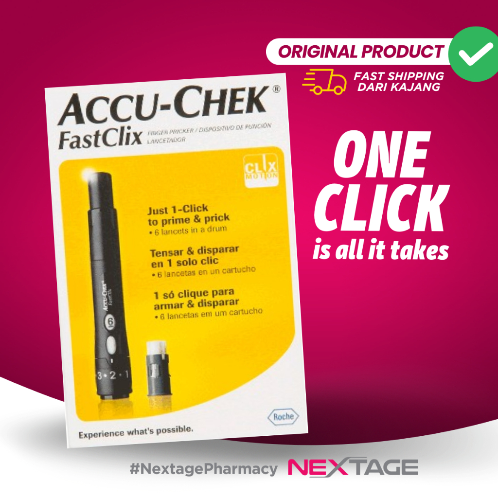 AccuChek Fastclix Lancing Device + 1 Drum Nextage Shopee Malaysia