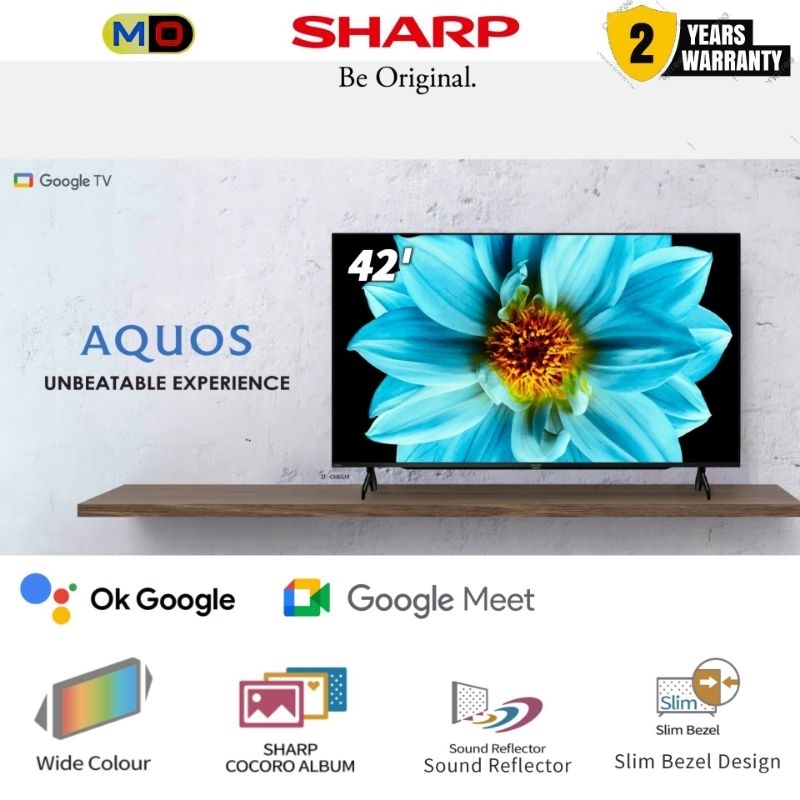 FREE SHIPPING】 Sharp 42 Inch AQUOS Google TV 2TC42FG1X slim bezel