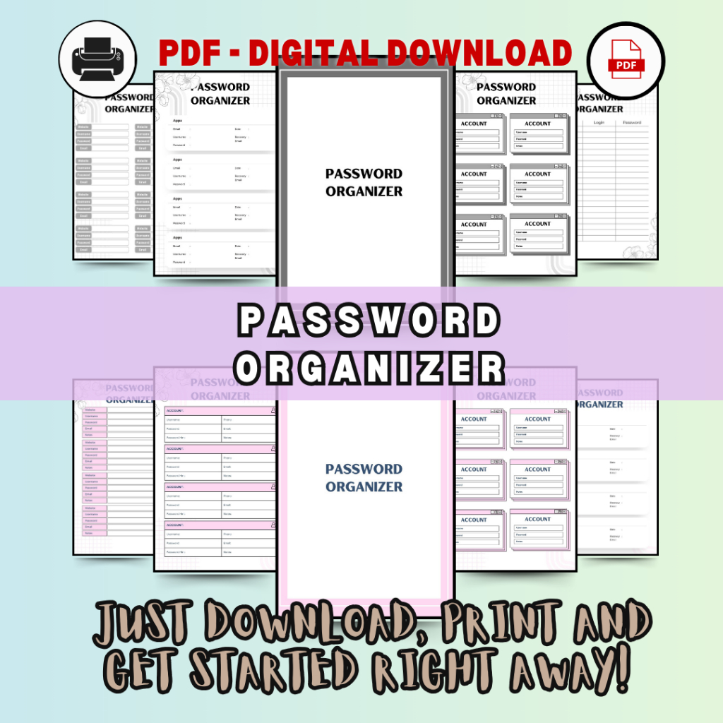 [PDF] Password Tracker Printable Digital Download | Shopee Malaysia