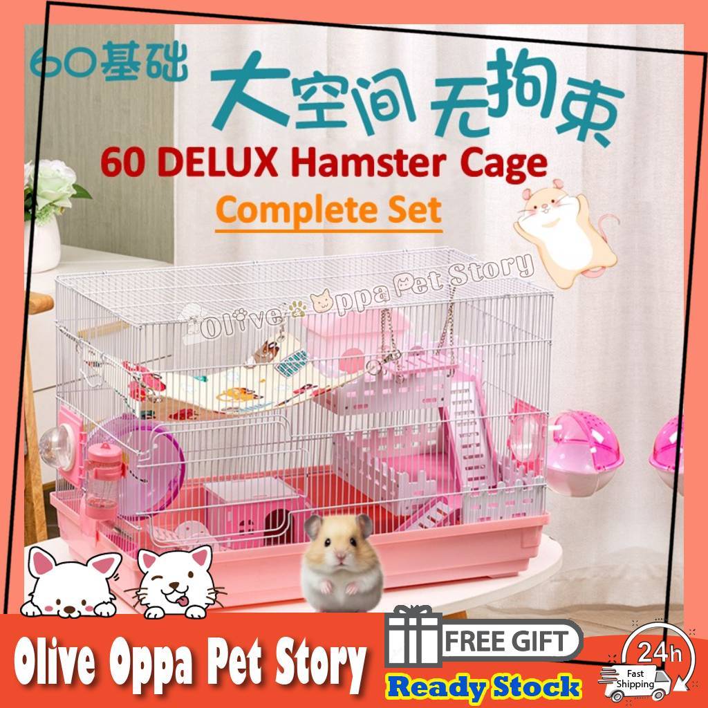 🐹【READY-STOCK】60 Hamster Cage Hamster House Complete Set Deluxe Hamster ...