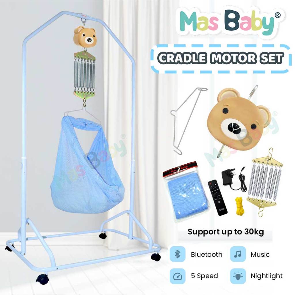 Mas Baby Spring Cot Full Set Cradle Stand Buaian Bayi Sama Motor ...