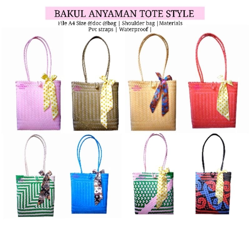 Ready Stock Bakul Anyaman Bermotif Tote Style A Sling Bag Penan Size File Documents Bag Woven