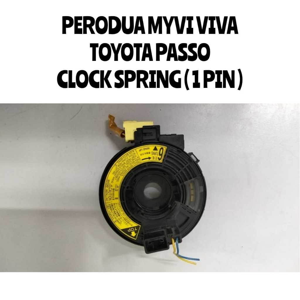 CLOCK SPRING PERODUA MYVI VIVA / TOYOTA PASSO AVANZA ALZA/ 1 PIN 6 TURN ...