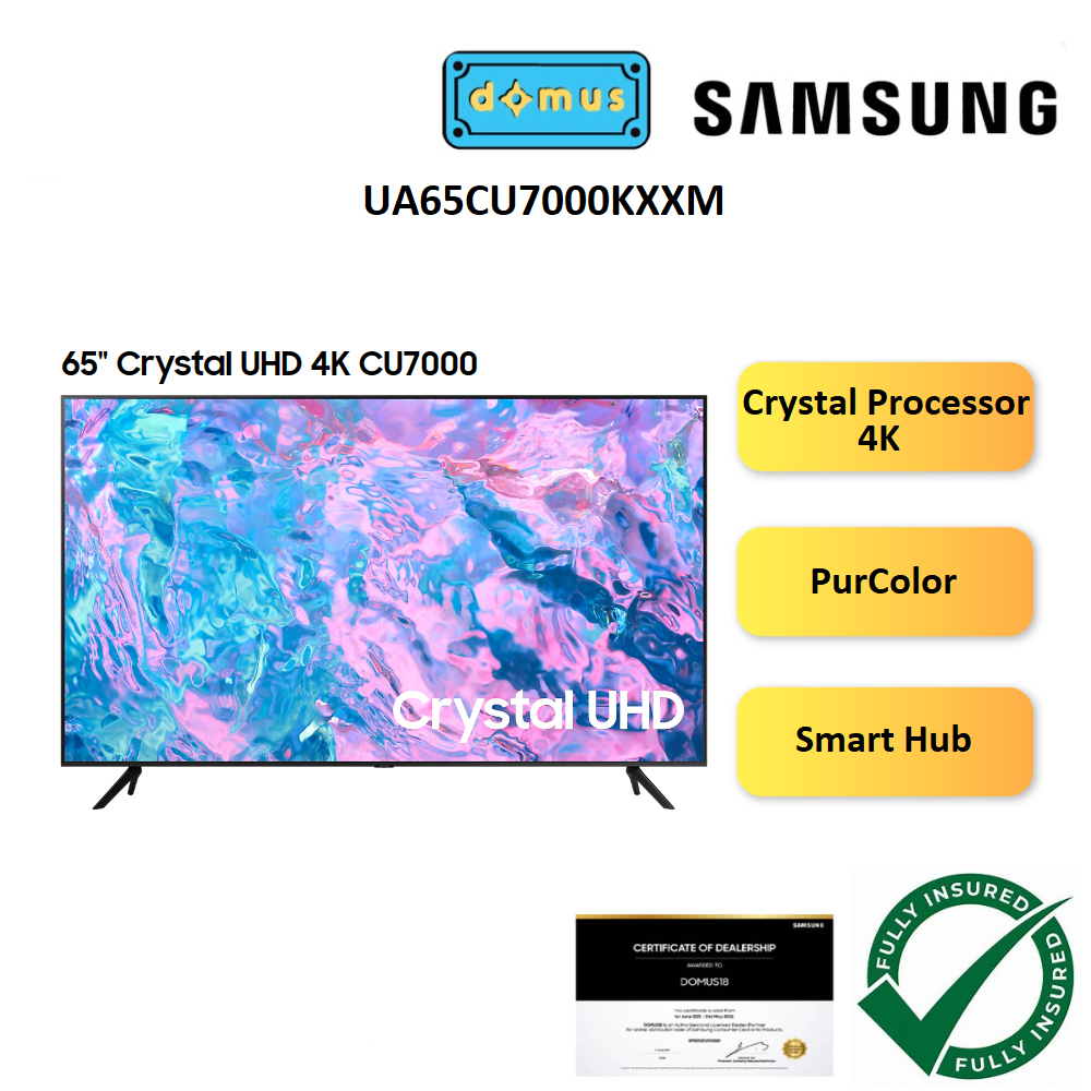 Samsung Smart TV 65 Inch 4K UHD CU7000 65" Smart TV Murah Television
