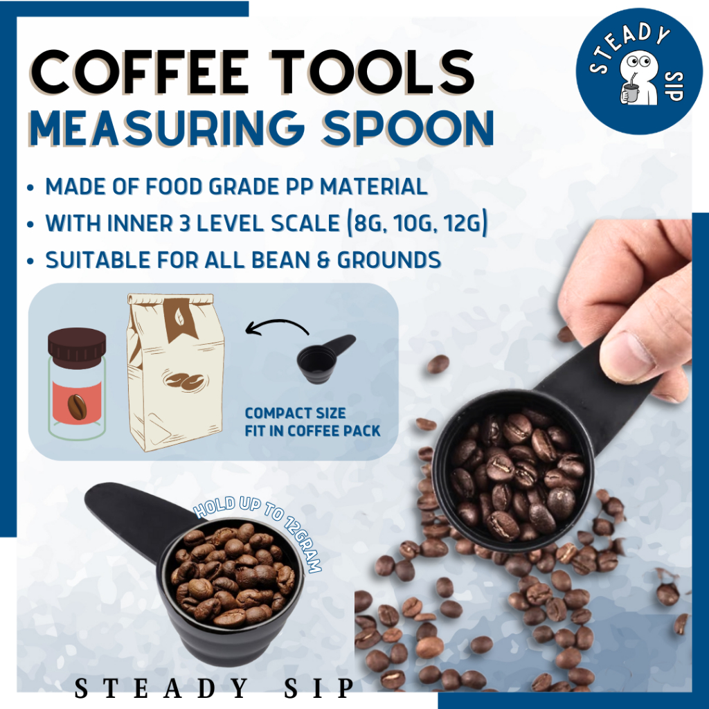 SteadySip Coffee Bean Measuing Spoon Scoop with Scale 12g Milk Powder ...