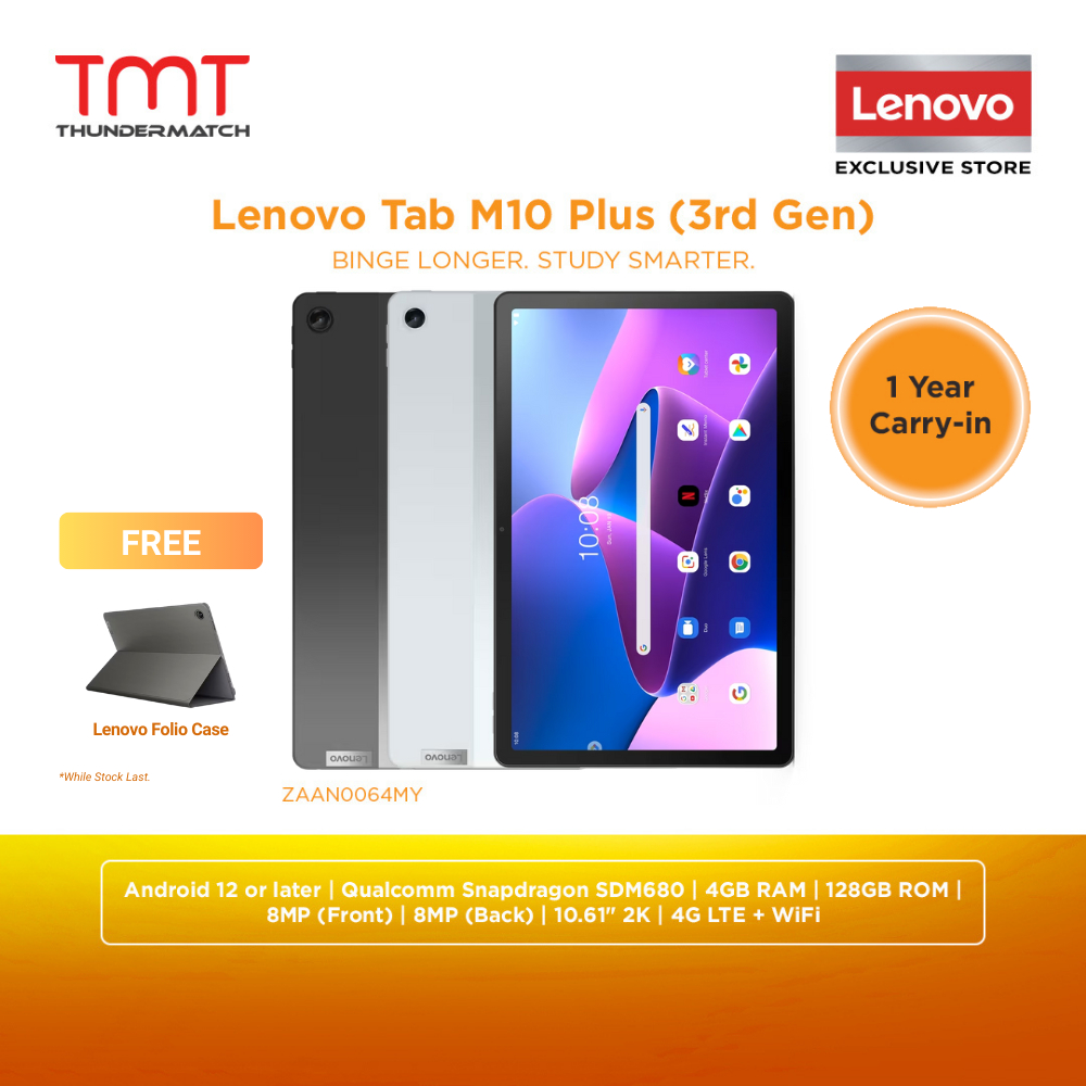 Lenovo Tab M10 Plus 3rd Gen - Binge longer. Study smarter. 