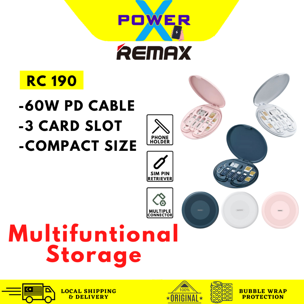 Remax RC190 TypeC to TypeC 60W Fast Charging Data Cable Set with