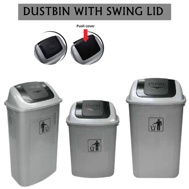 Dustbin With Swing Lid/Kitchen Plastic Trash Bin Eco Friendly Trash