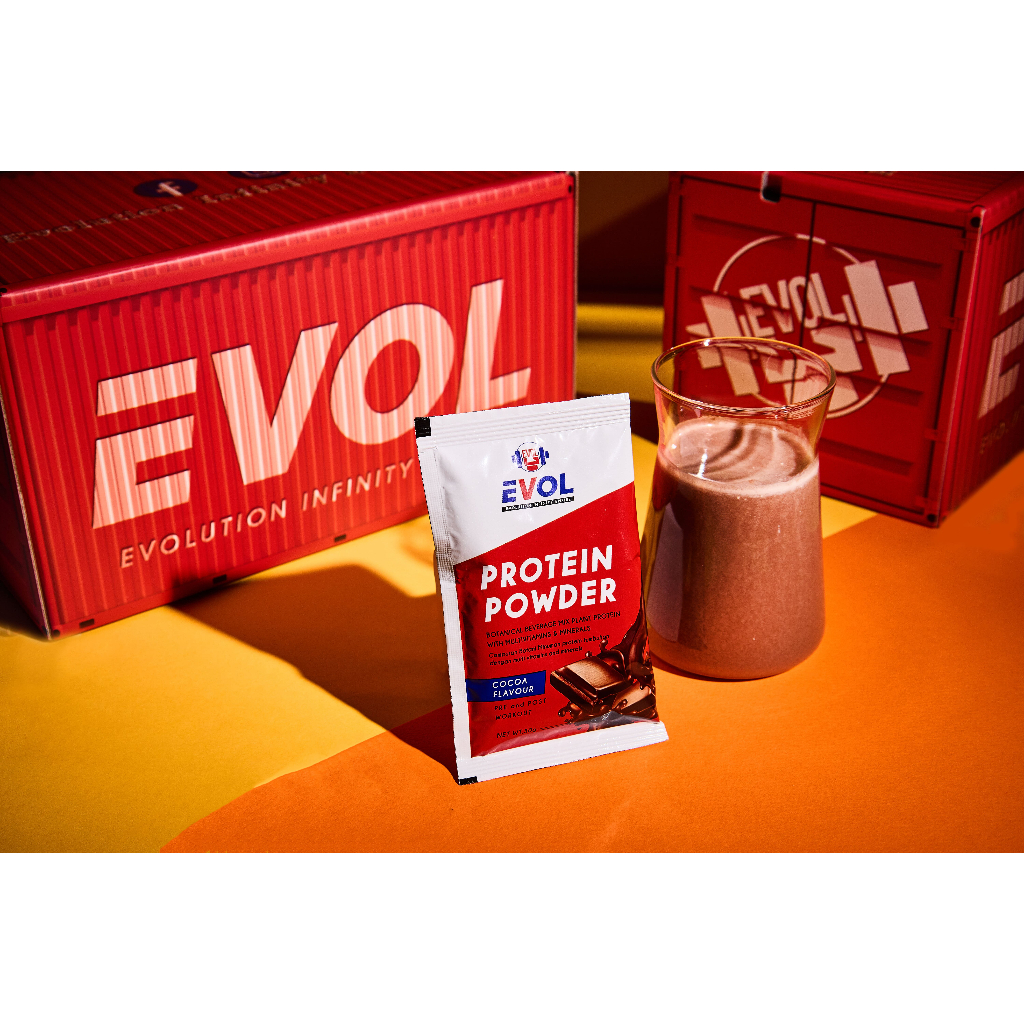 EVOL High Protein Drink (Cocoa) + MCT Oil powder formulated （ Half Box
