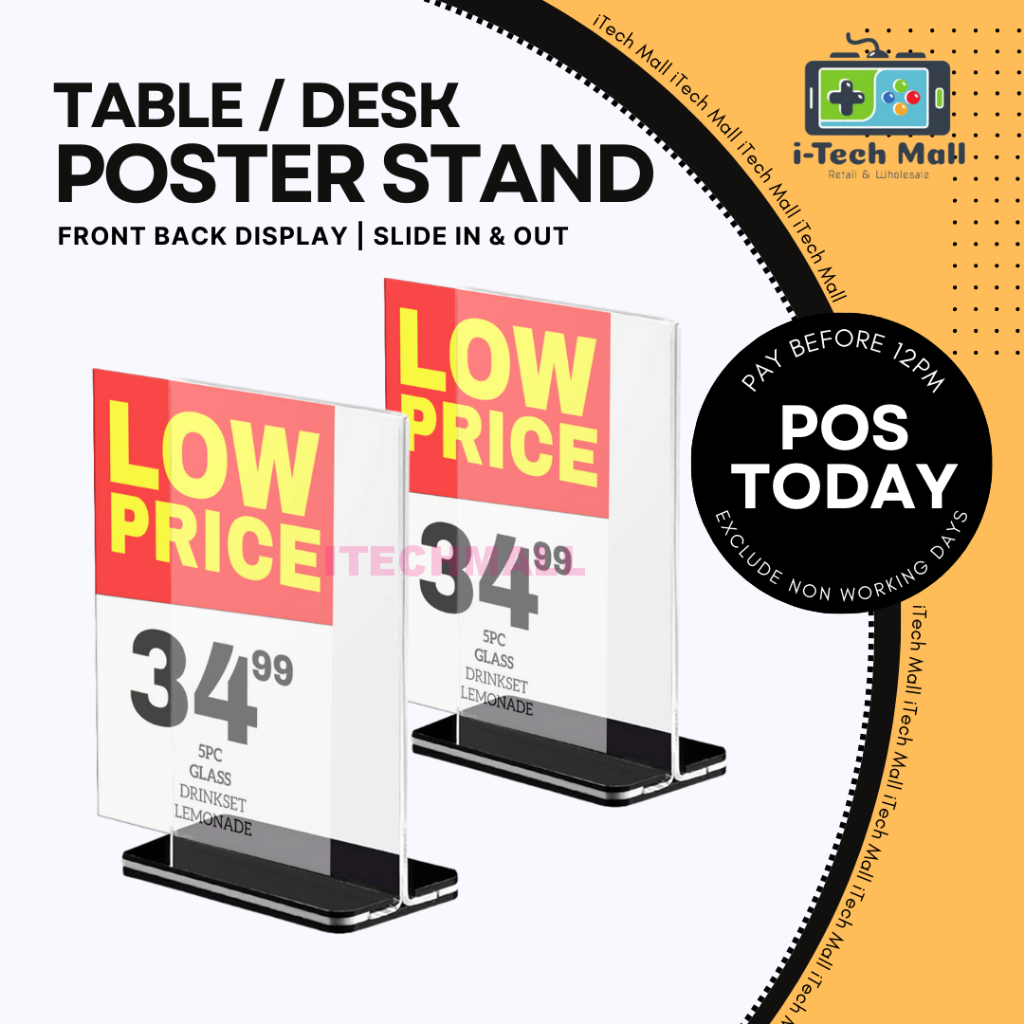 Acrylic Menu Stand Restaurant Promotional Poster Display Table Menu