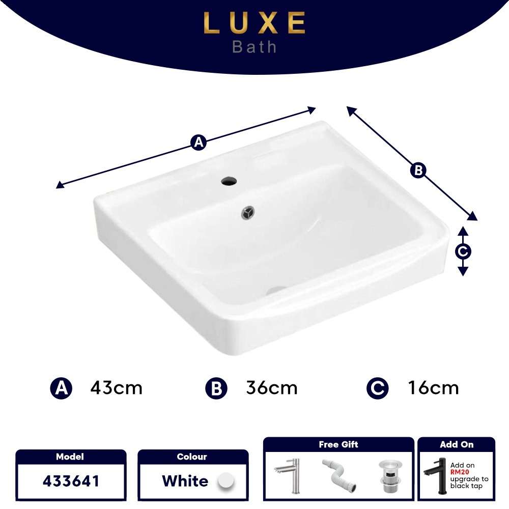 LUXE Bath Aluminum Bathroom Cabinet Basin Set Ceramic Sink with Mirror ...