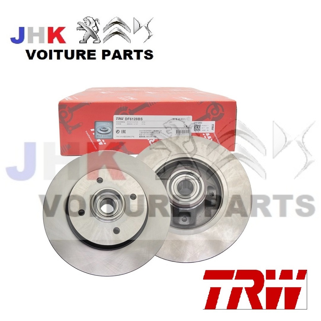【ORIGINAL】TRW(USA) REAR BRAKE DISC ROTOR SET WITH BEARING Peugeot 208 ...