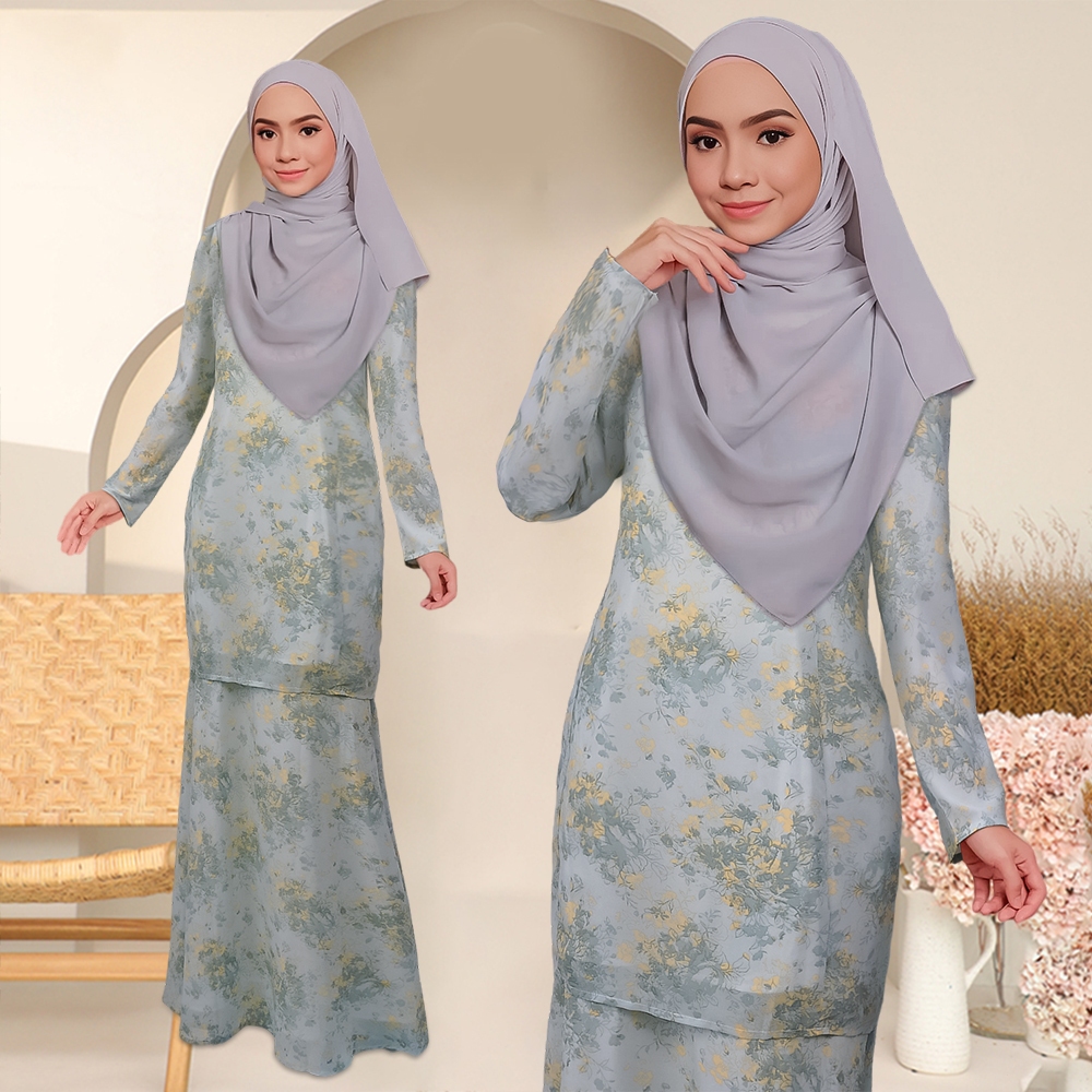 BAJU KURUNG MODEN Baju Kebarung Labuh kurung kedah sulam Floral Kurung ...