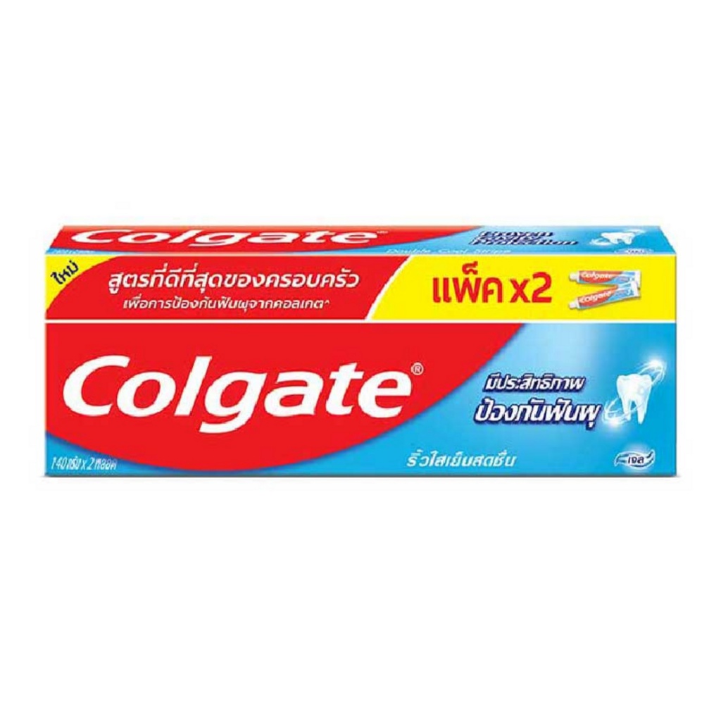 Colgate Toothpaste, clear, cool, refreshing, 140 grams (double pack
