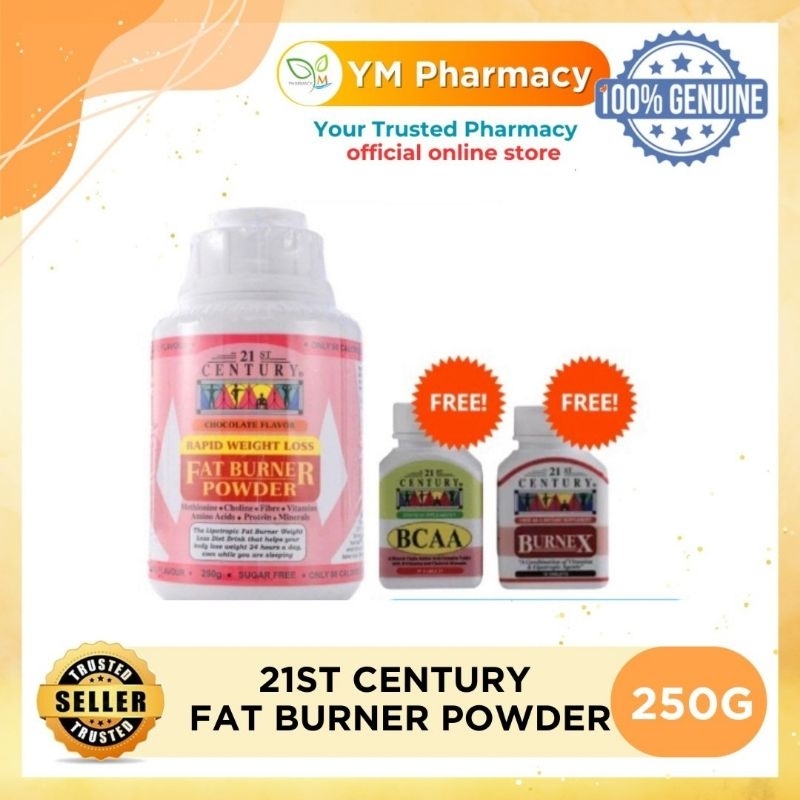 21st Century Fat Burner Powder 250g(FOC Burnex 10's & BCAA 10's
