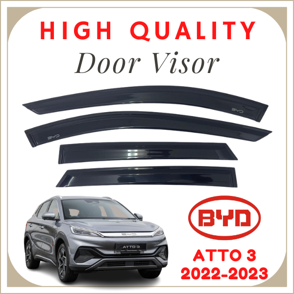 BYD ATTO 3 2022-2026 HIGH QUALITY DOOR VISOR AIR PRESS WINDOW VISOR SUN ...