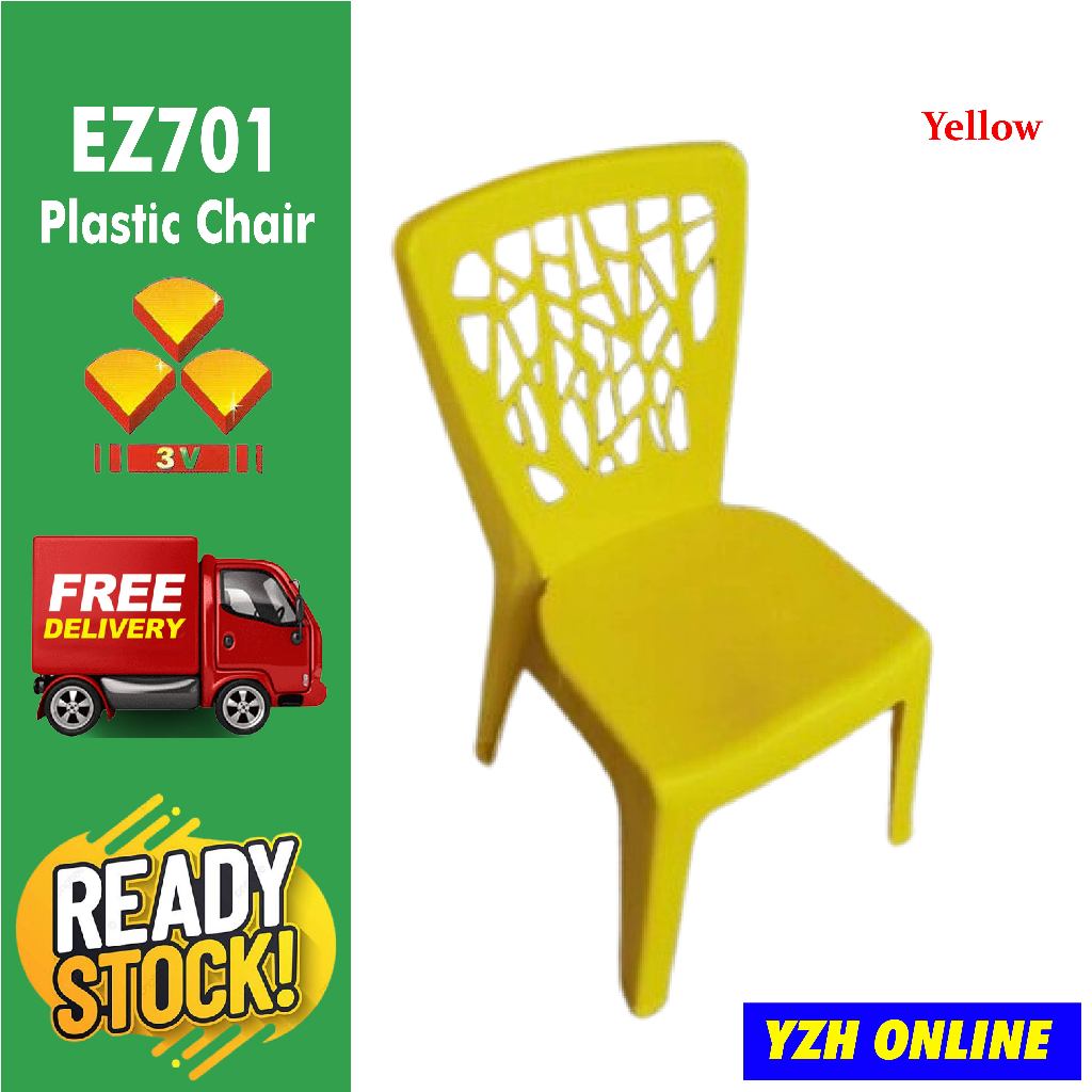 [Free Hantar] 3V Plastic Chair Ez701 10 colour choices / Solid Chair Free Delivery / kerusi meja ...